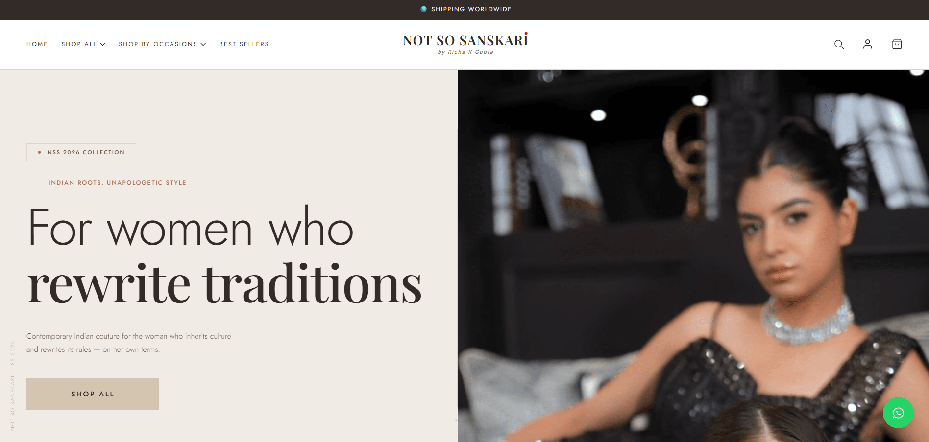 Not So Sanskari homepage